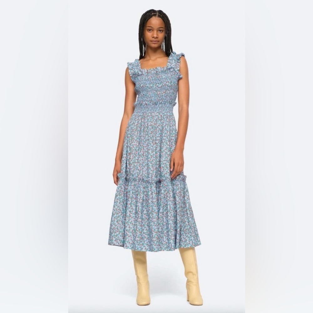 Sea New York strawberry floral Lily Midi Dress